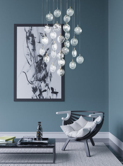 Round Glass Art  Pendant Lamp