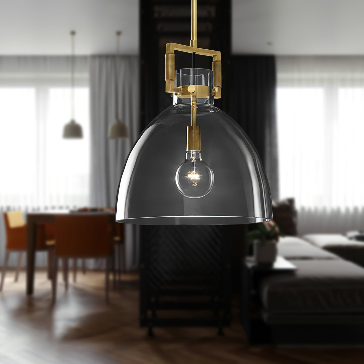 Suspension globe en verre Machinist