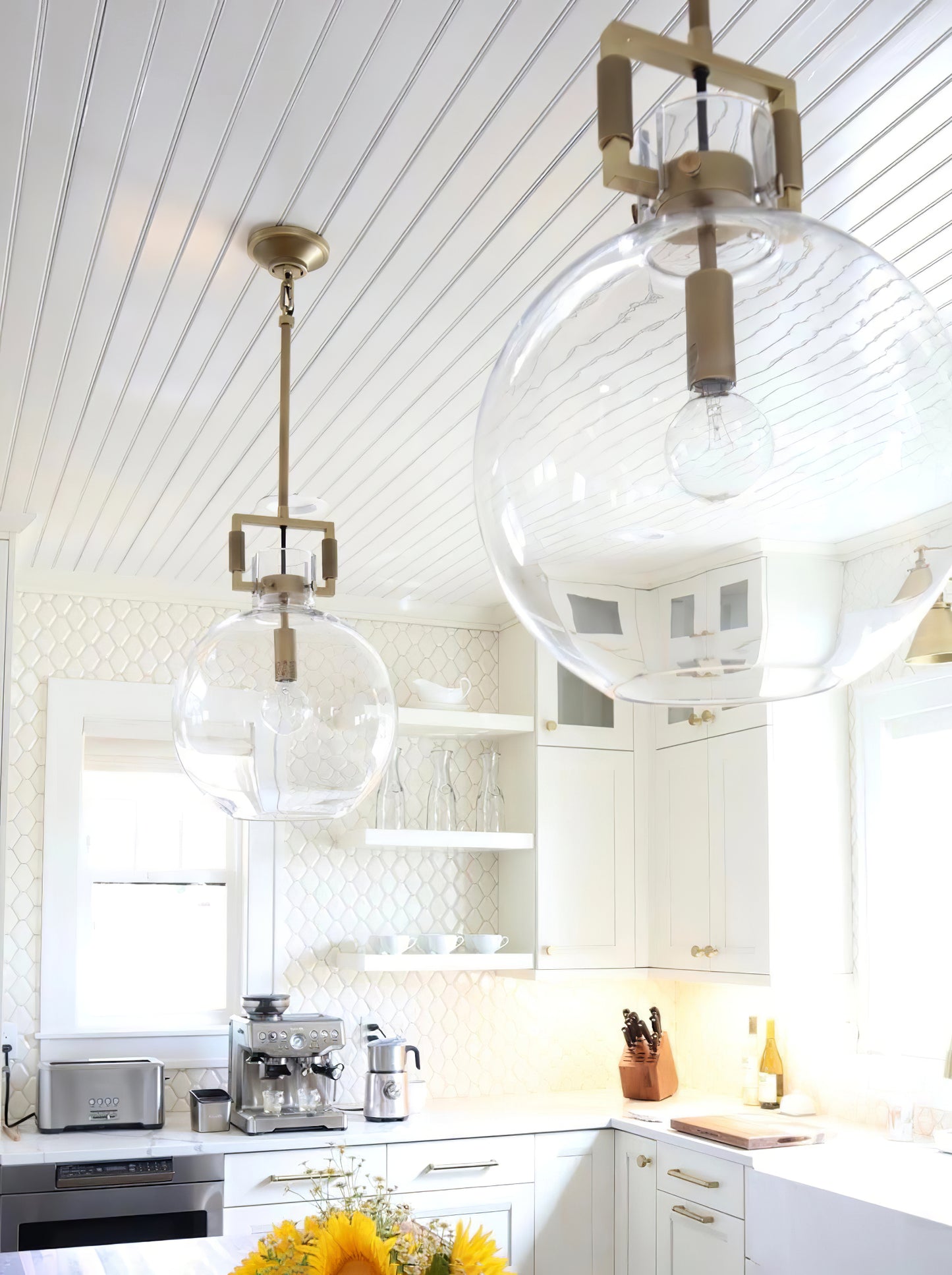 Suspension globe en verre Machinist