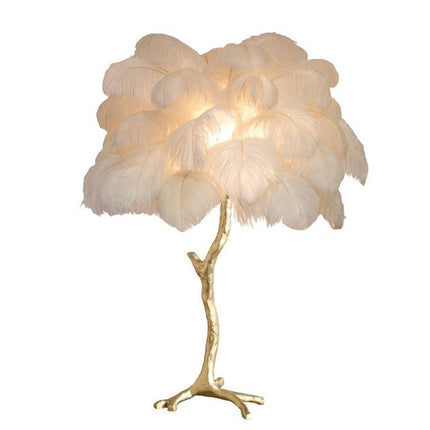 Struisvogelveren tafellamp