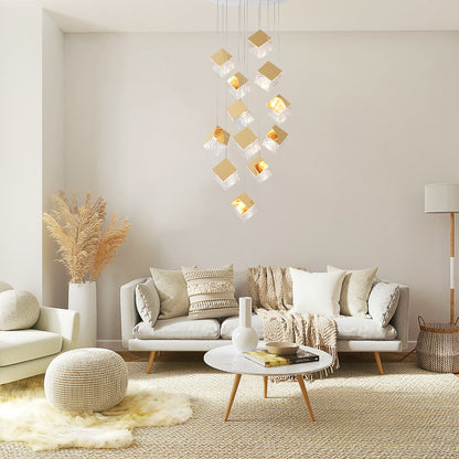 Square Art Glass Chandelier