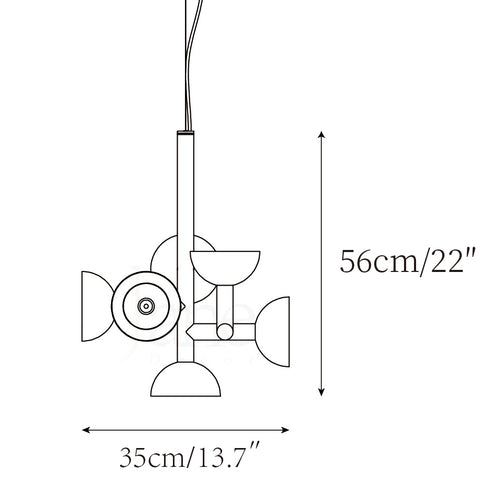 Sibilla Pendant Lamp – detail 20 — Dimensioentekeningen 1