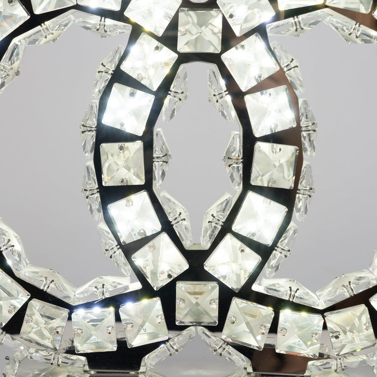 Lampe de table en cristal en acier inoxydable