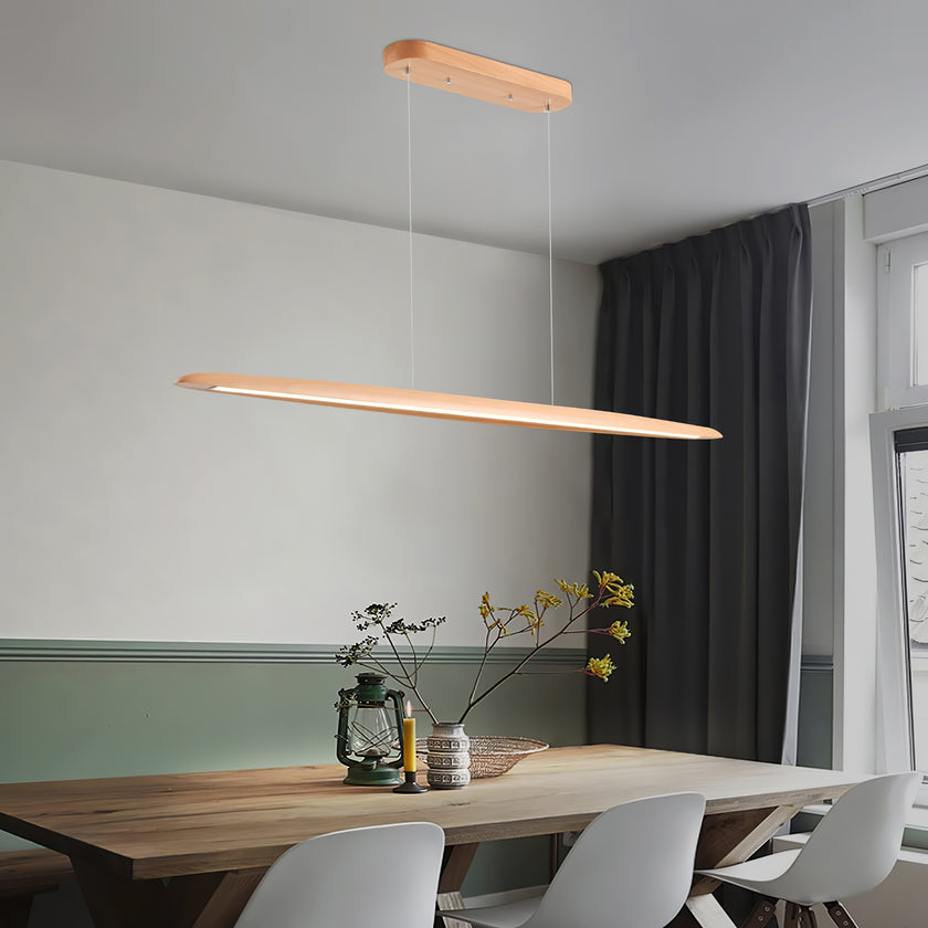 Linear Wooden Pendant Light